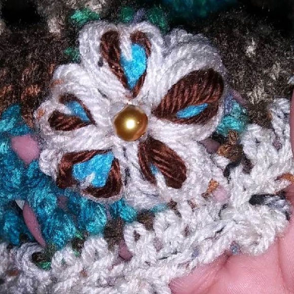 Crocheted Multi-way Poncho Wrap Scarf OOAK! - Picture 8 of 15